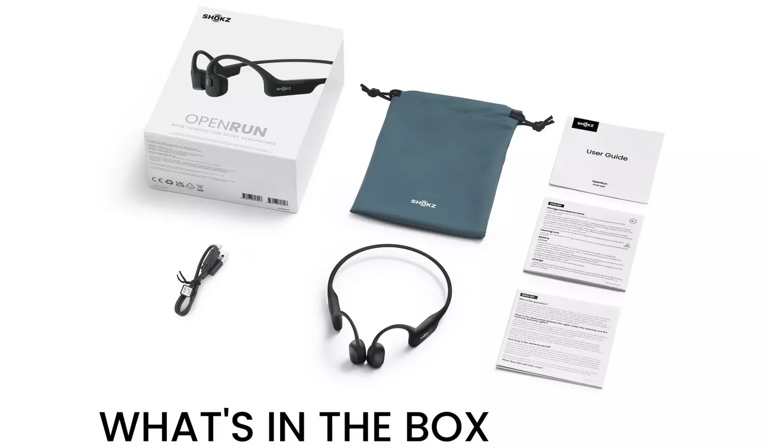 Shokz OpenRun Wireless Bluetooth Headphones - Black