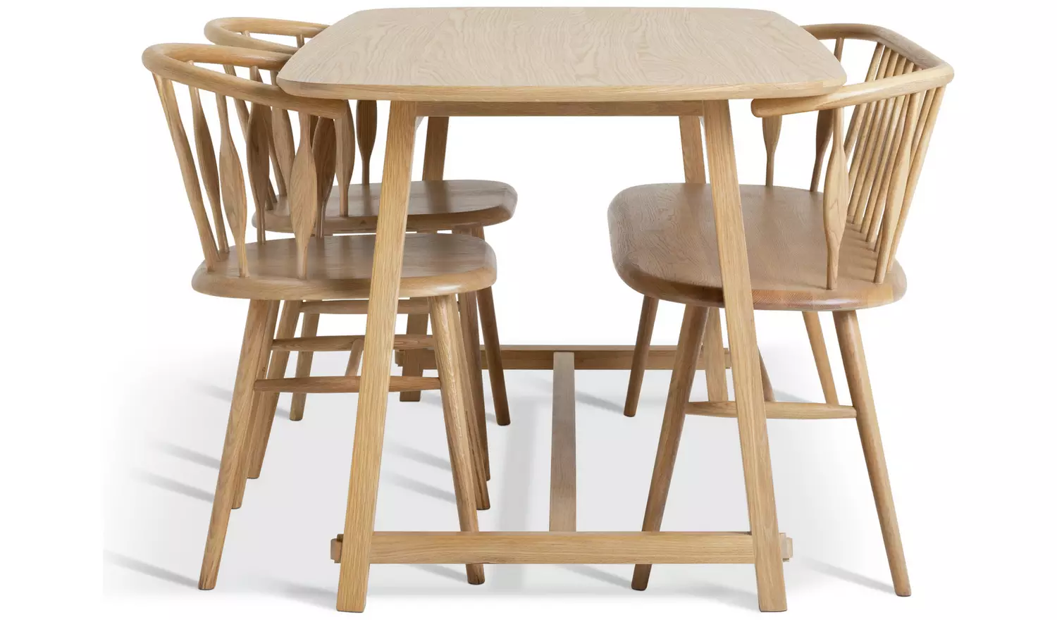 Habitat x Morris & Co. Natural Dining Table, Bench &2 Chairs