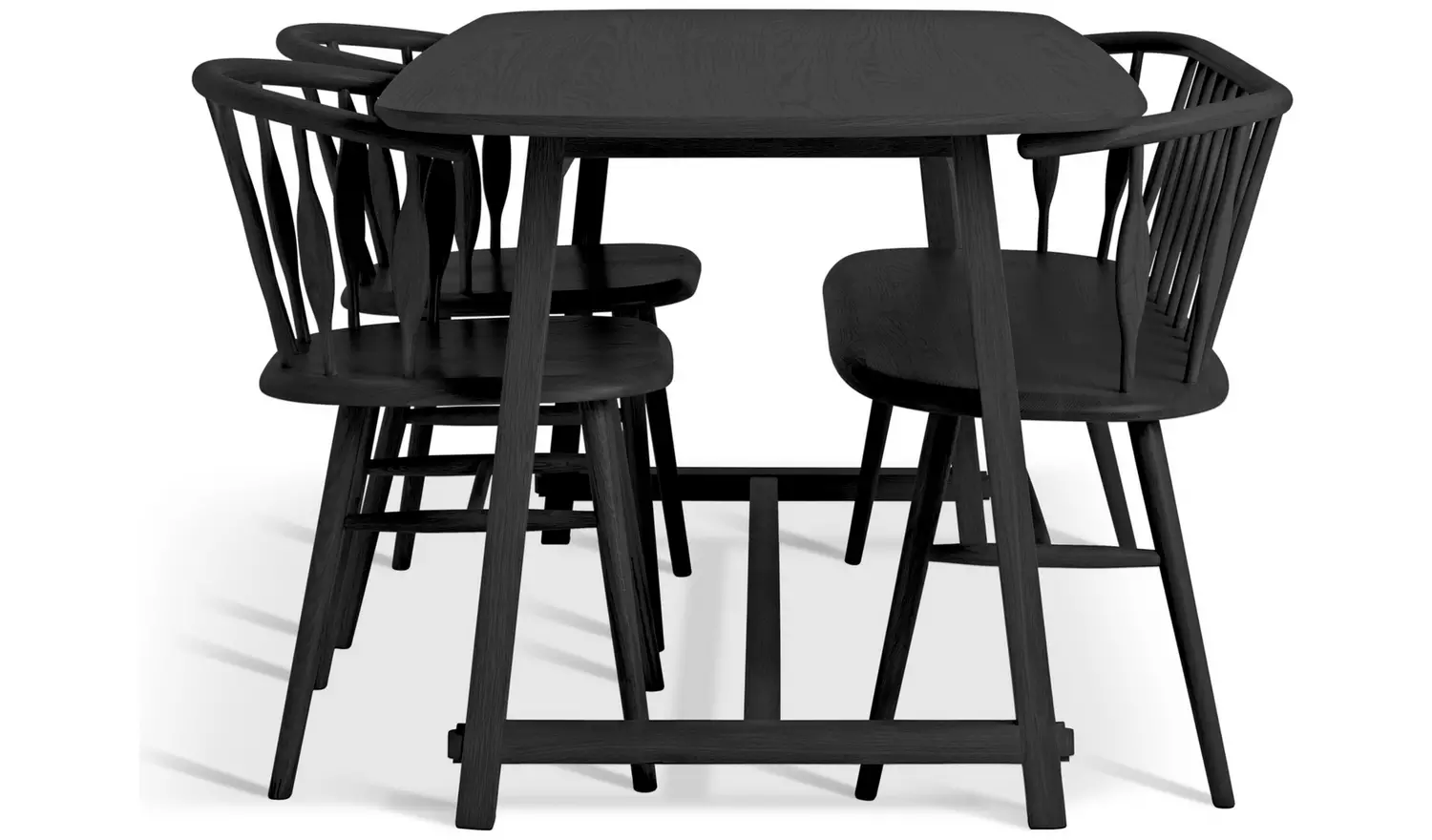 Habitat x Morris & Co. Black Dining Table,Bench & 2 Chairs