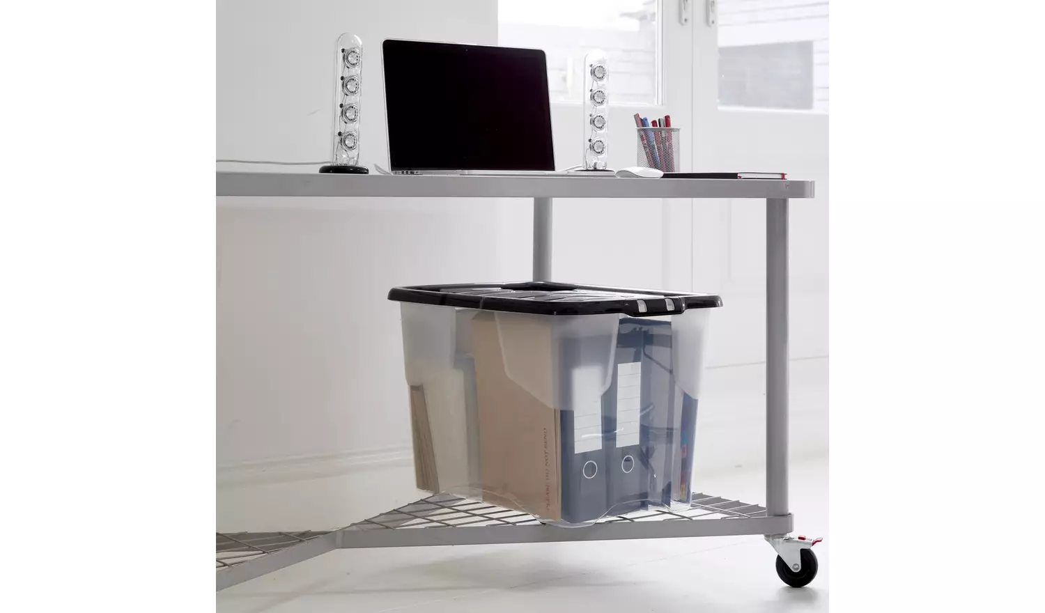 Strata Curve 3 x 65L Plastic Storage Boxes with Lid - Clear