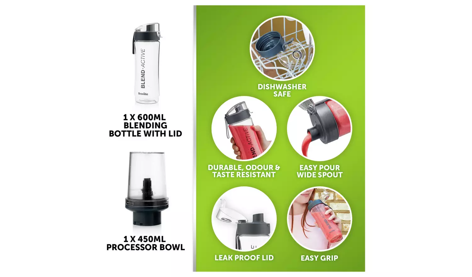 Breville VBL253 Blend Active Blender Compact Food Processor