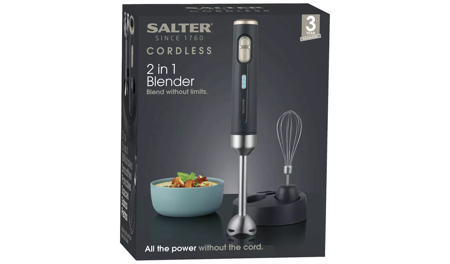 Salter EK5394BGRY Cordless 2-in-1 Hand Blender - Grey
