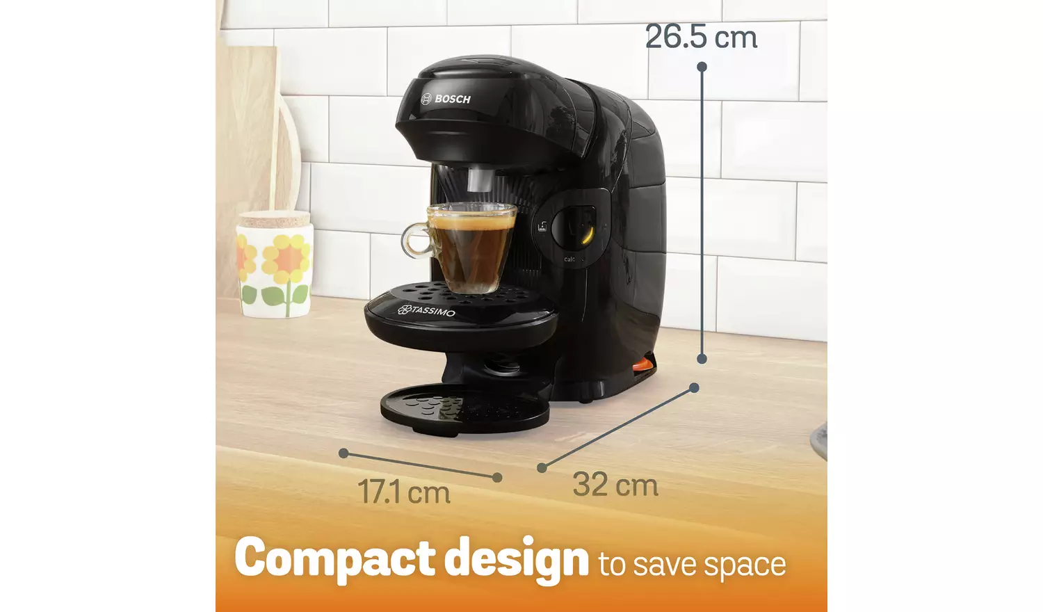 Tassimo by Bosch Style Pod Coffee Machine - Black