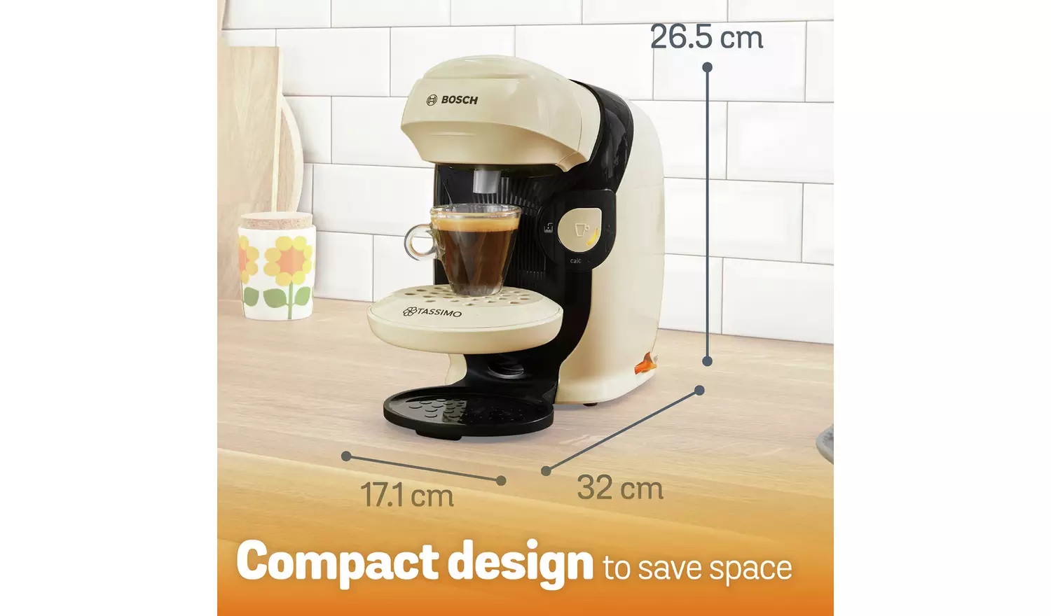 Tassimo by Bosch Style Pod Coffee Machine - Cream