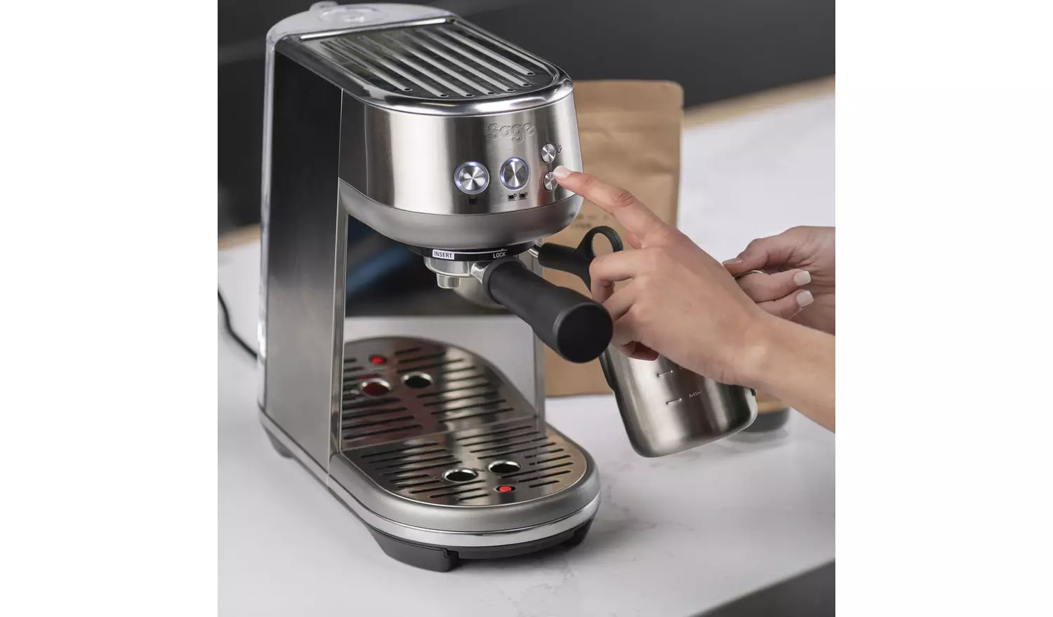 Sage SES450BSS4GUK1 Bambino Espresso Coffee Machine