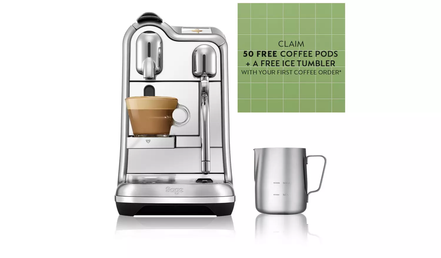 Sage Nespresso Pro Pod Coffee Machine - Stainless Steel