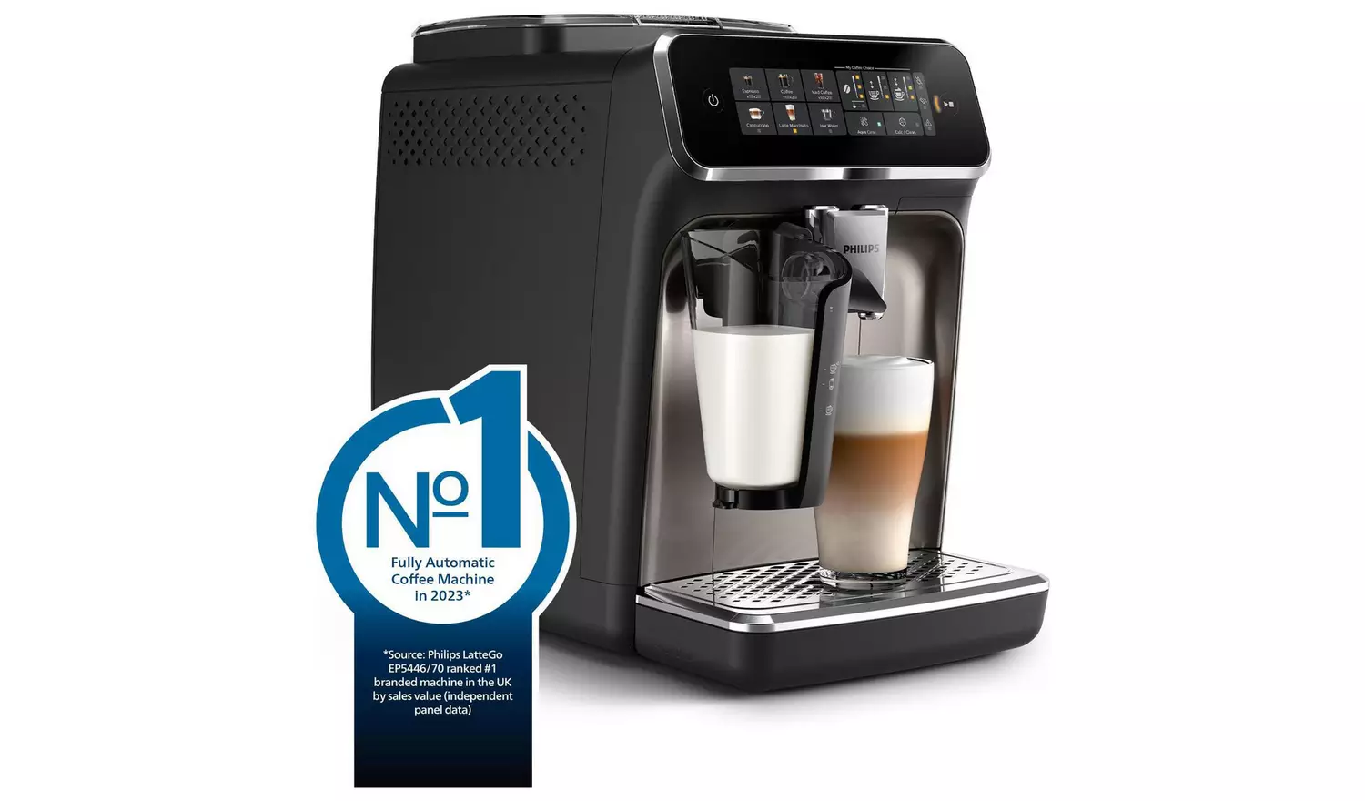 Philips 3300 Series LatteGo Bean to Cup Coffee Machine-Black