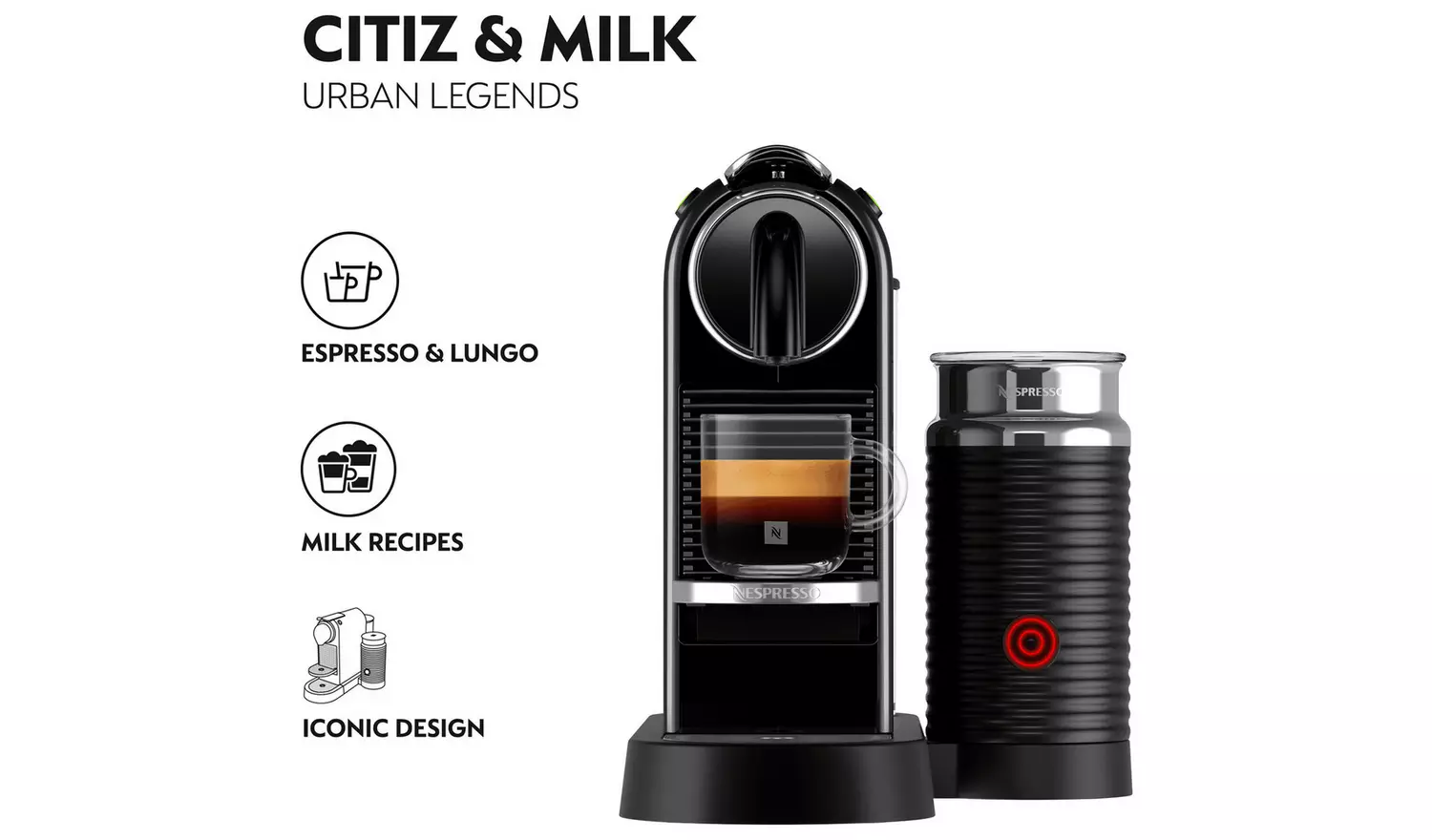 Nespresso by De'Longhi CitiZ Pod Coffee Machine & Frother