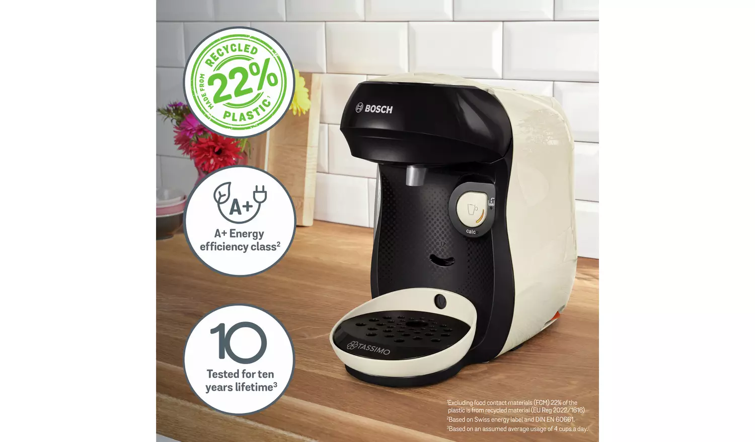Tassimo by Bosch Happy Pod Coffee Machine - Cream