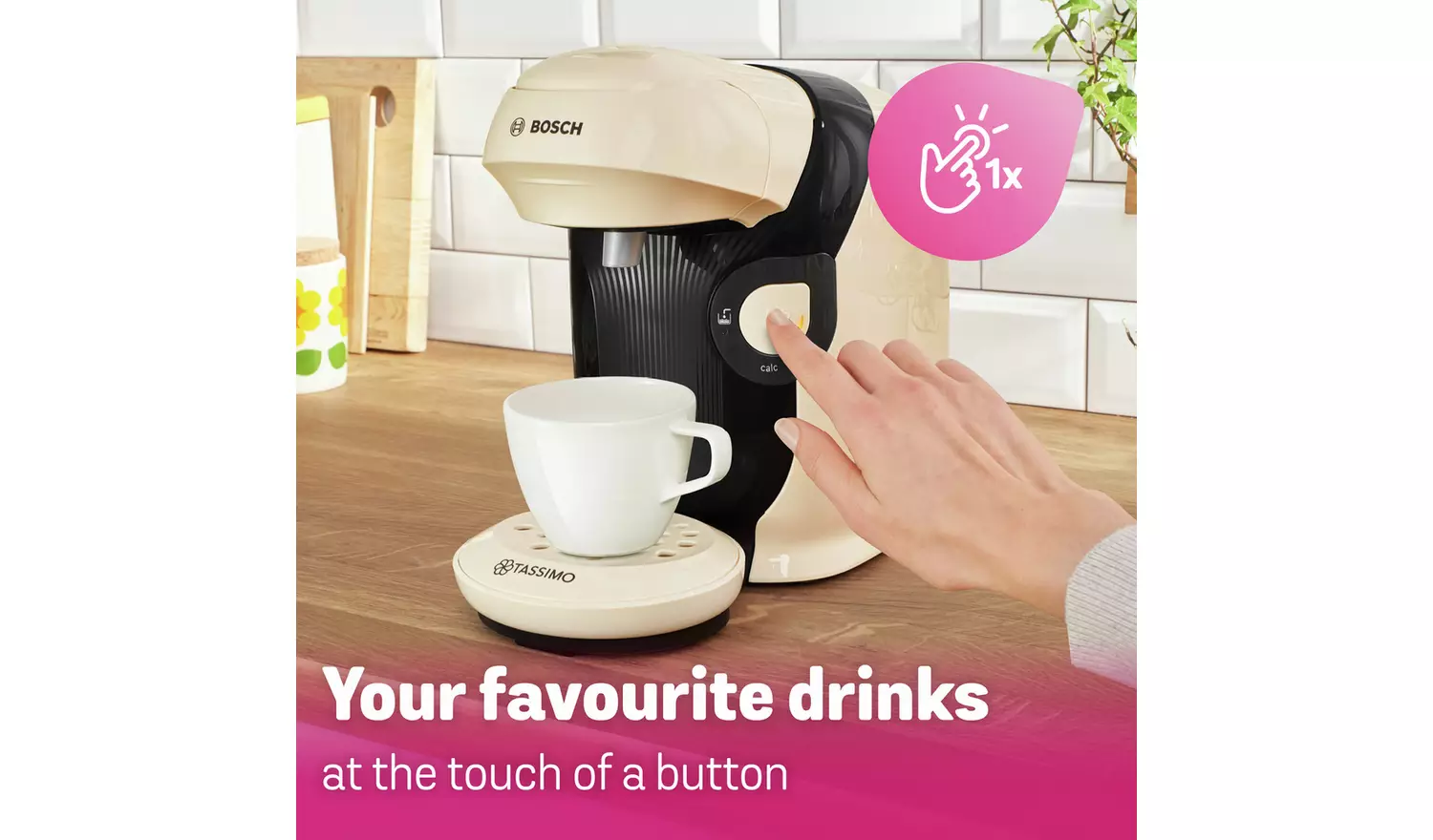 Tassimo by Bosch Happy Pod Coffee Machine - Cream