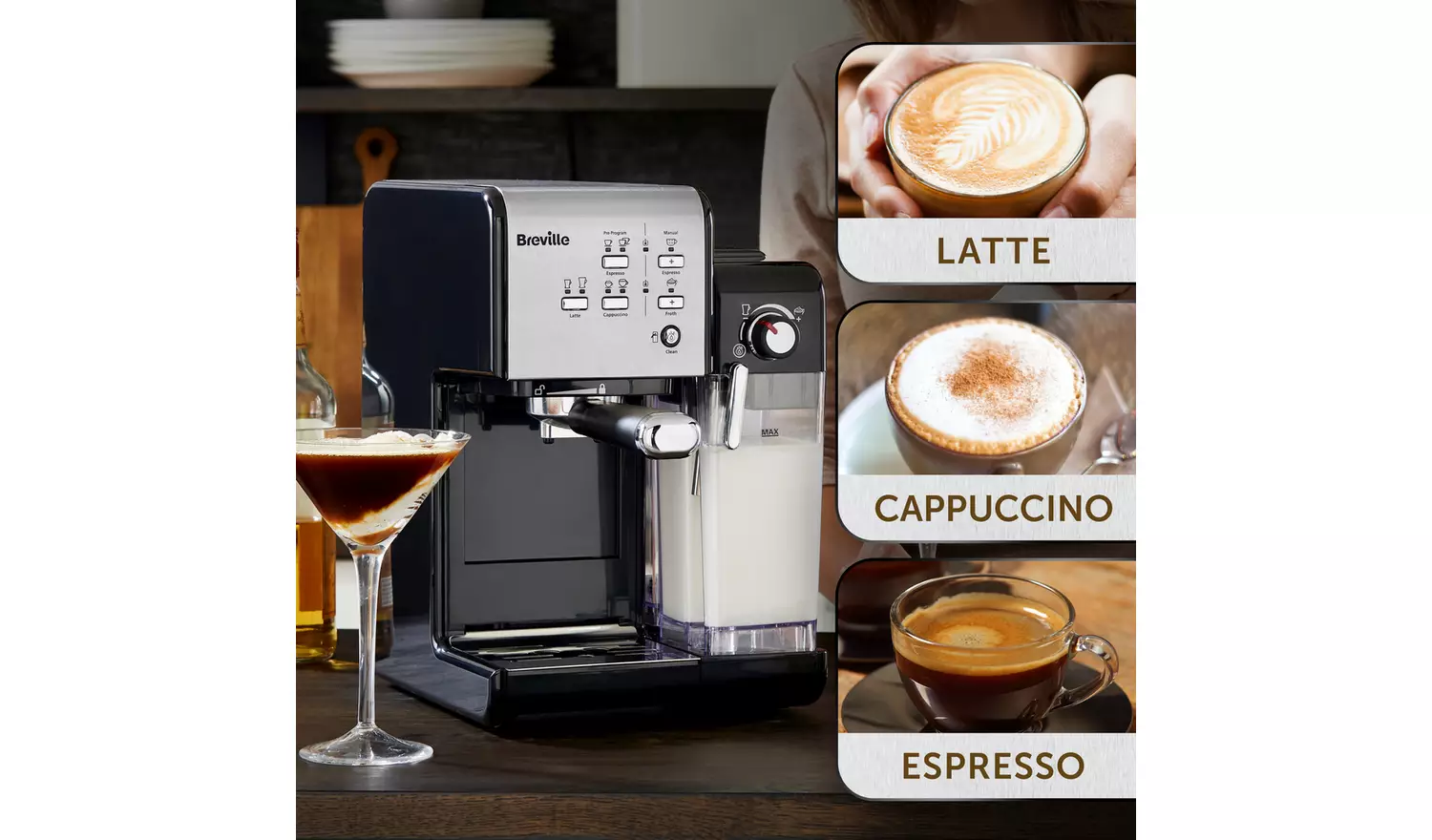 Breville VCF107 One-Touch Espresso Coffee Machine - Black