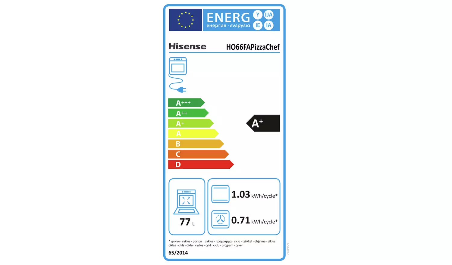 Hisense HO66FA Built In Single Electric Oven - Black