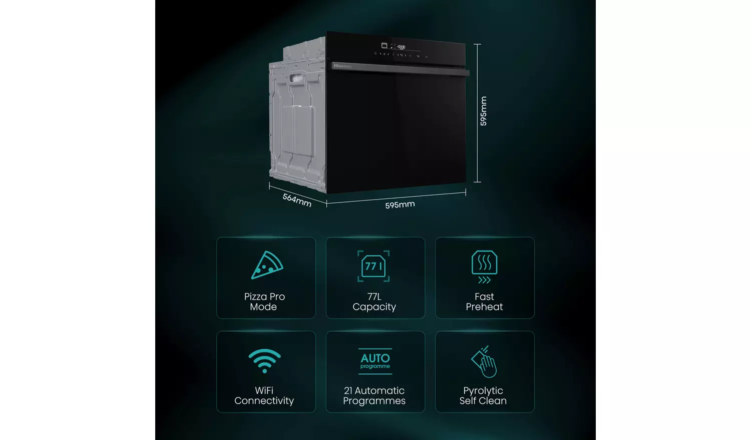 Hisense HO66FA Built In Single Electric Oven - Black