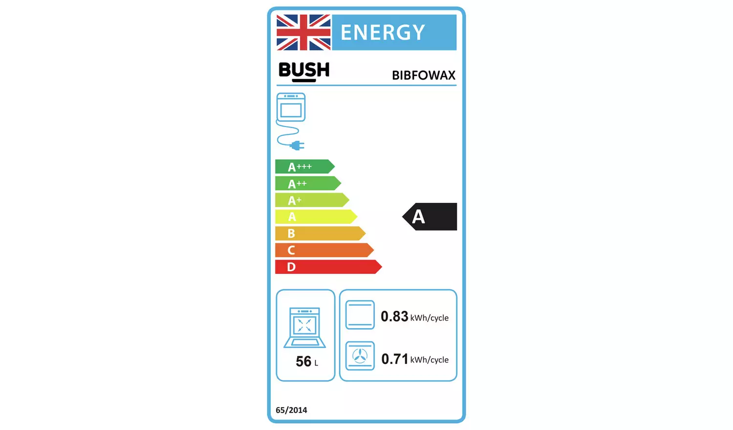 Bush BIBFOWAX Single Electric Oven - White