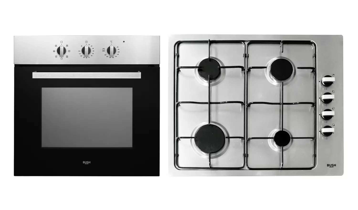 Bush BIBGP 60cm Gas Pack & Electric Single Oven - S/Steel