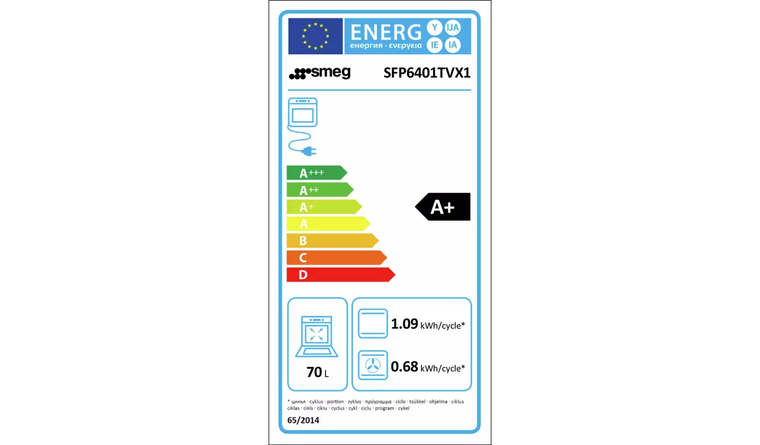 Smeg SFP6401TVX1 Built In Single Electric Oven - S/Steel
