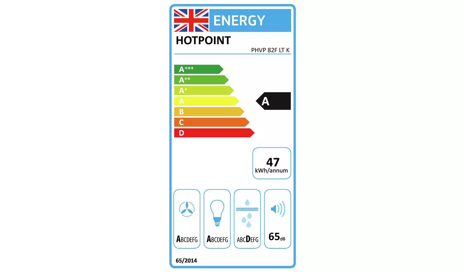 Hotpoint PHVP82FLTK 80cm Chimney Cooker Hood - Black