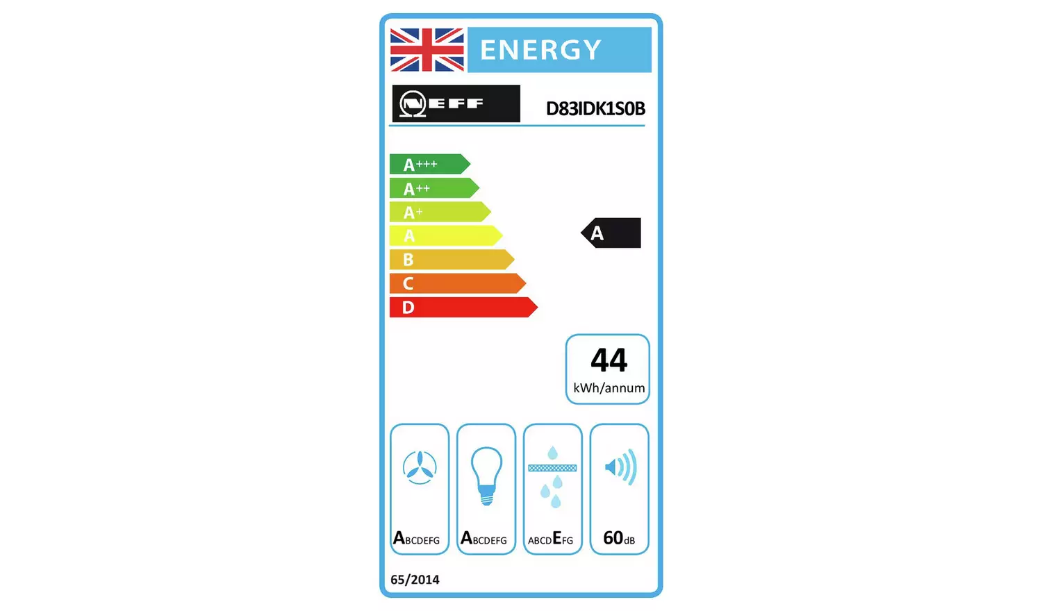 Neff D83IDK1S0B 80cm Chimney Cooker Hood - Black