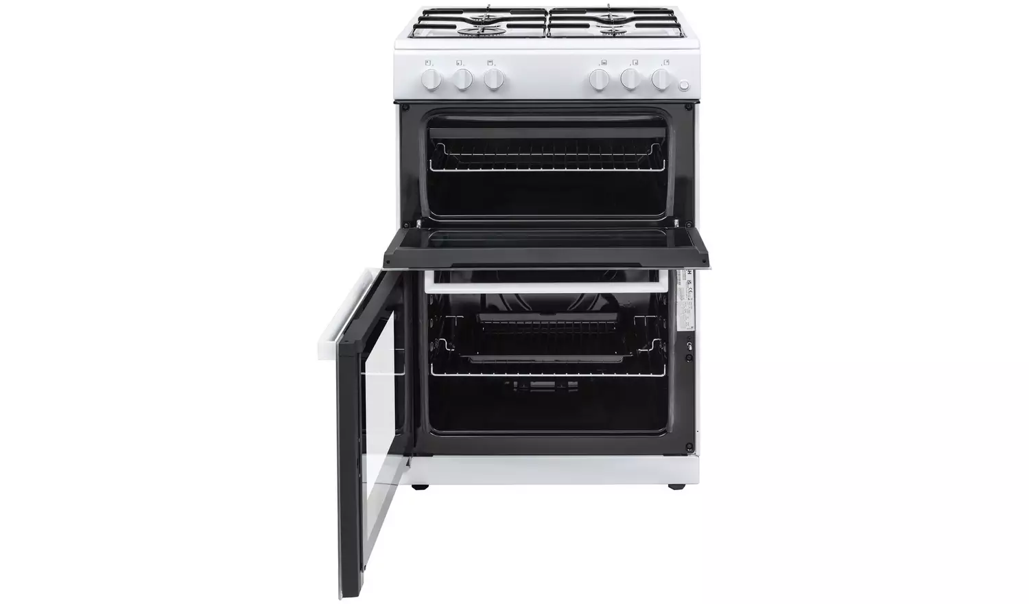 Bush CTFS60TWNGCW 60cm Twin Cavity Gas Cooker - White