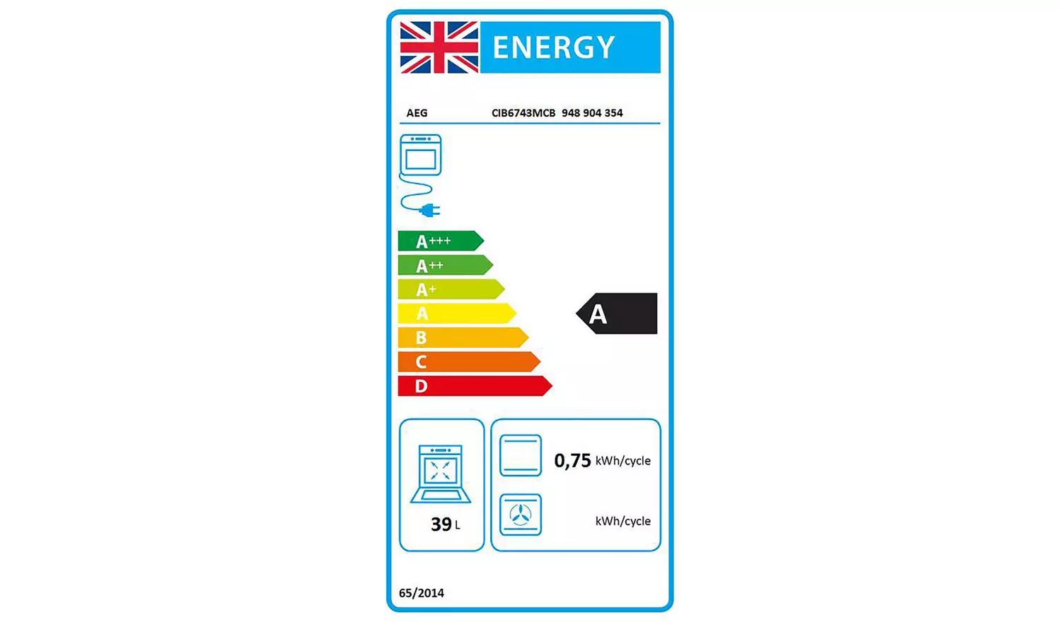 AEG CIB6743MCB 60cm Double Electric Cooker - Black