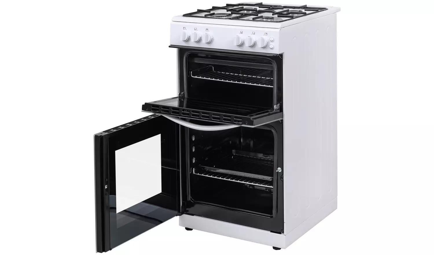 Bush CTFS50TWNGCW 50cm Twin Cavity Gas Cooker - White