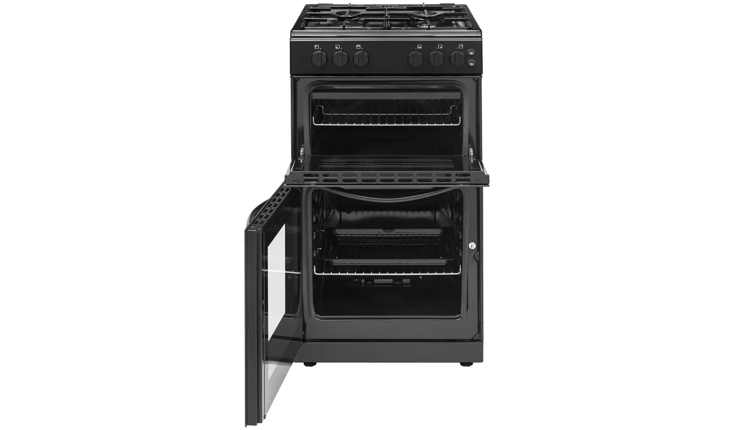 Bush CTFS50TWNGCB 50cm Twin Cavity Gas Cooker - Black