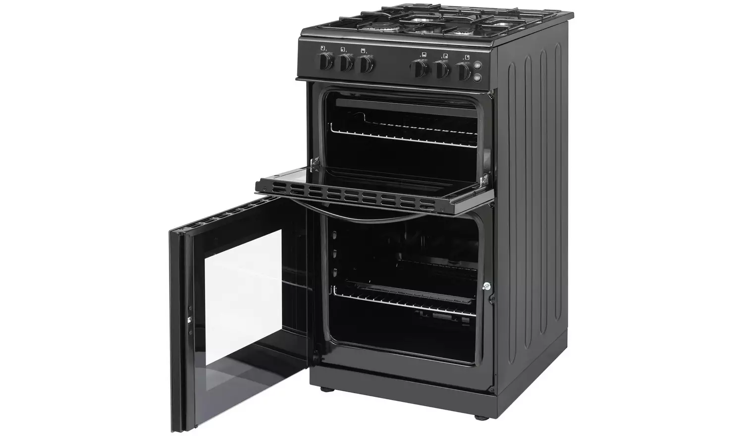 Bush CTFS50TWNGCB 50cm Twin Cavity Gas Cooker - Black