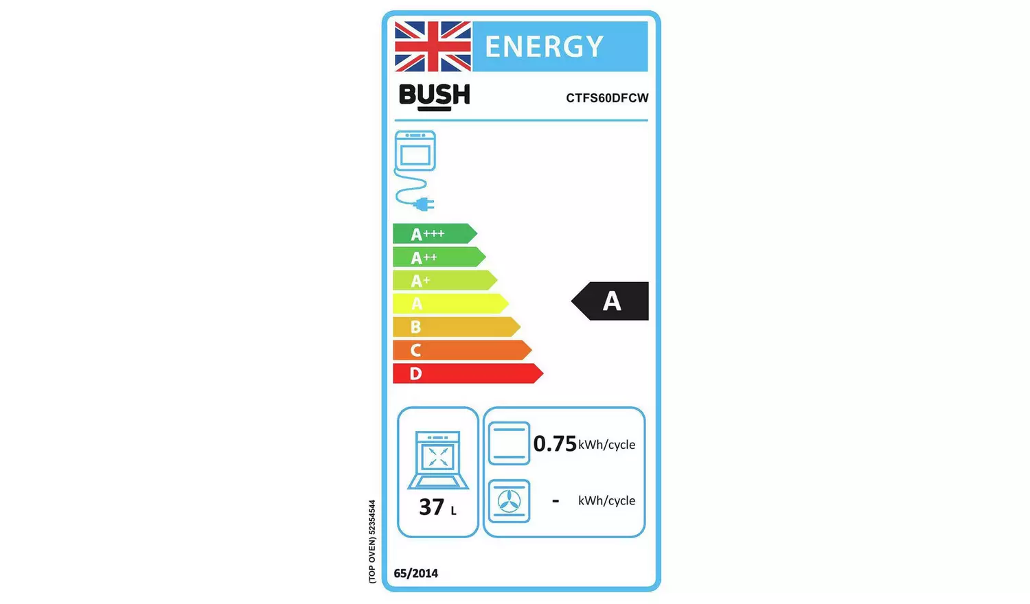 Bush CTFS60DFCW Dual Fuel Cooker - White