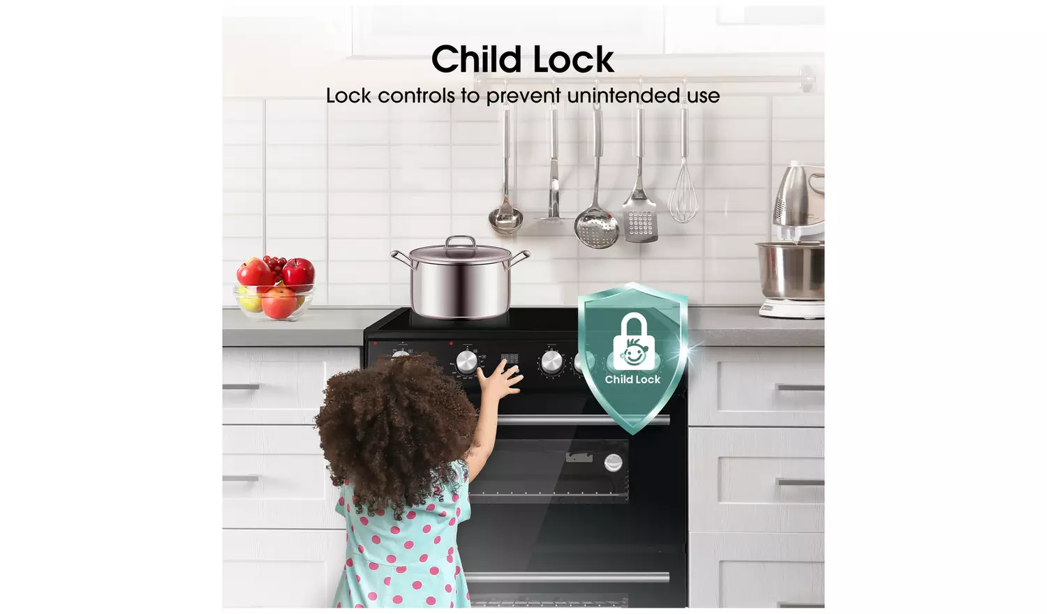 Hisense HDE3211BIBUK 60cm Double Oven Electric Cooker -Black