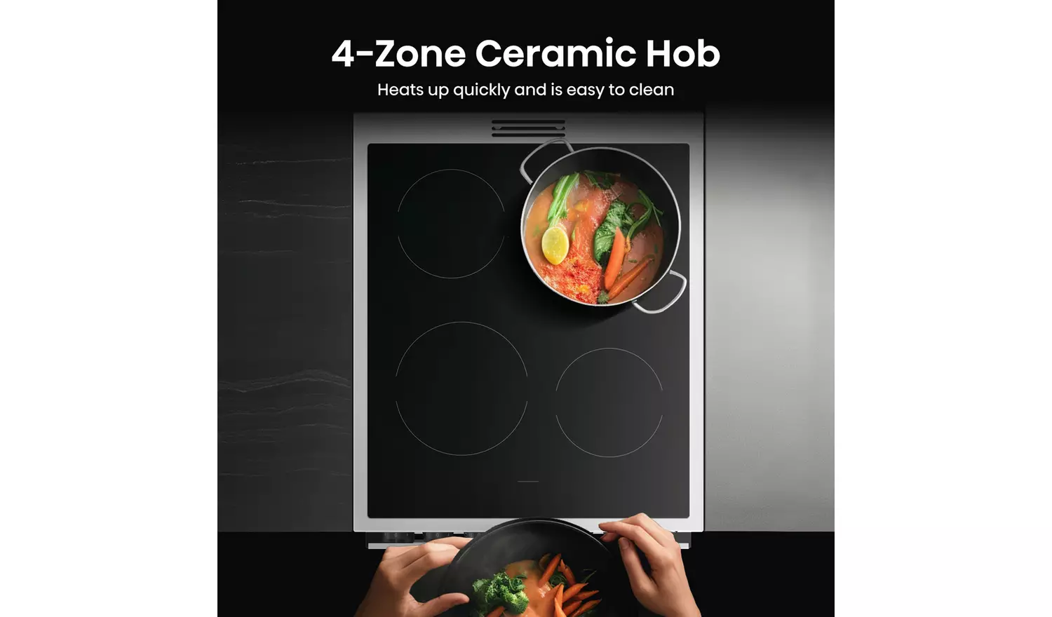 Hisense HDCEC5C10W Double Oven Electric Cooker - White