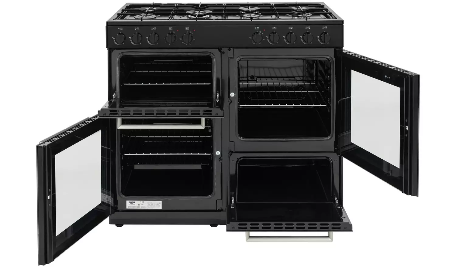 Bush BRC100RDHEB 100cm Dual Fuel Range Cooker - Black
