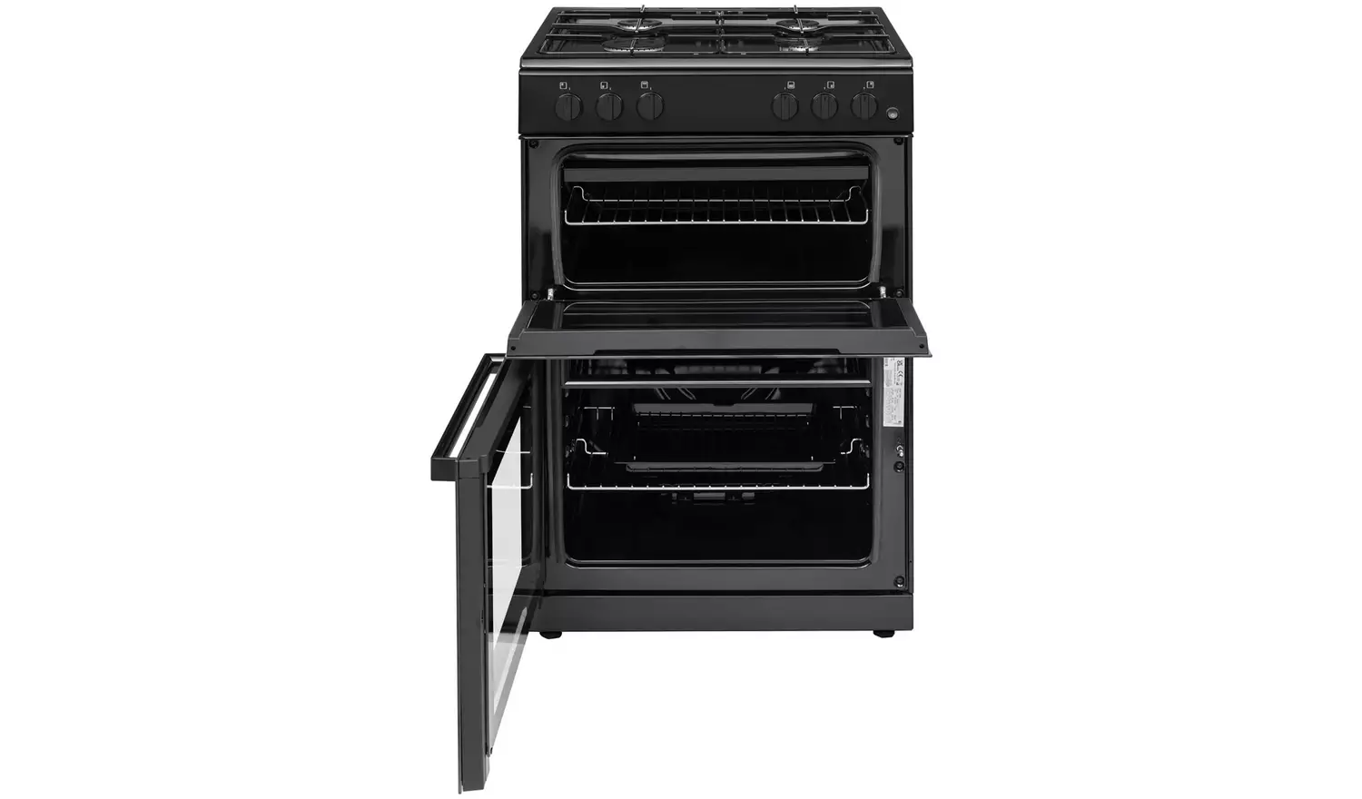 Bush CTFS60TWNGCB 60cm Twin Cavity Gas Cooker - Black