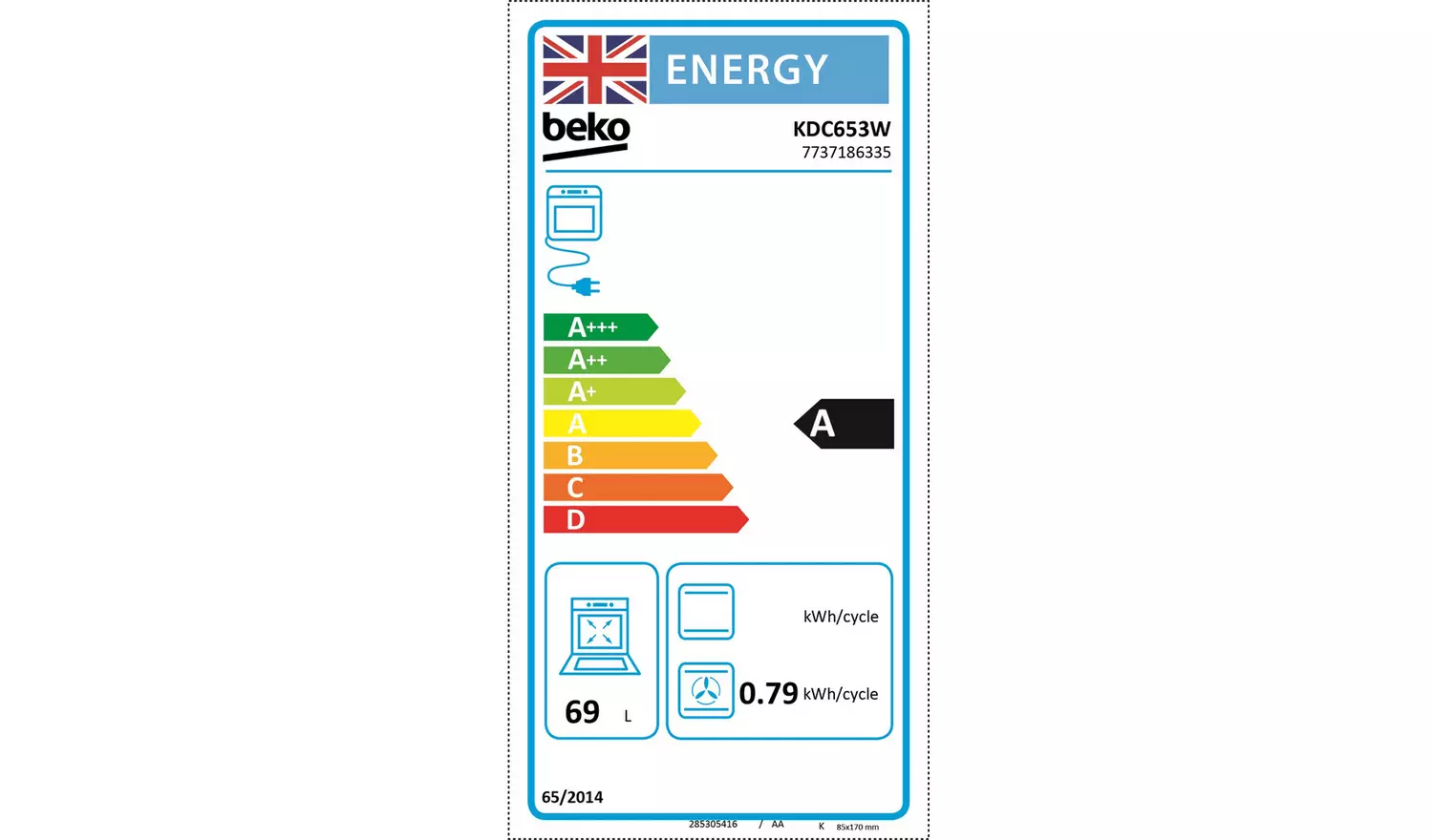 Beko KDC653W 60cm Double Oven Electric Cooker - White