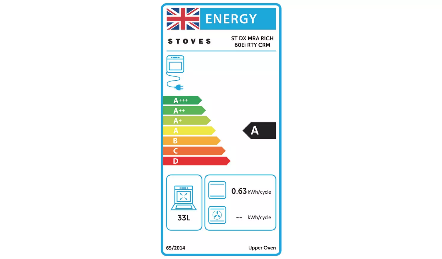 Stoves 60cm Double Oven Electric Range Cooker - Cream