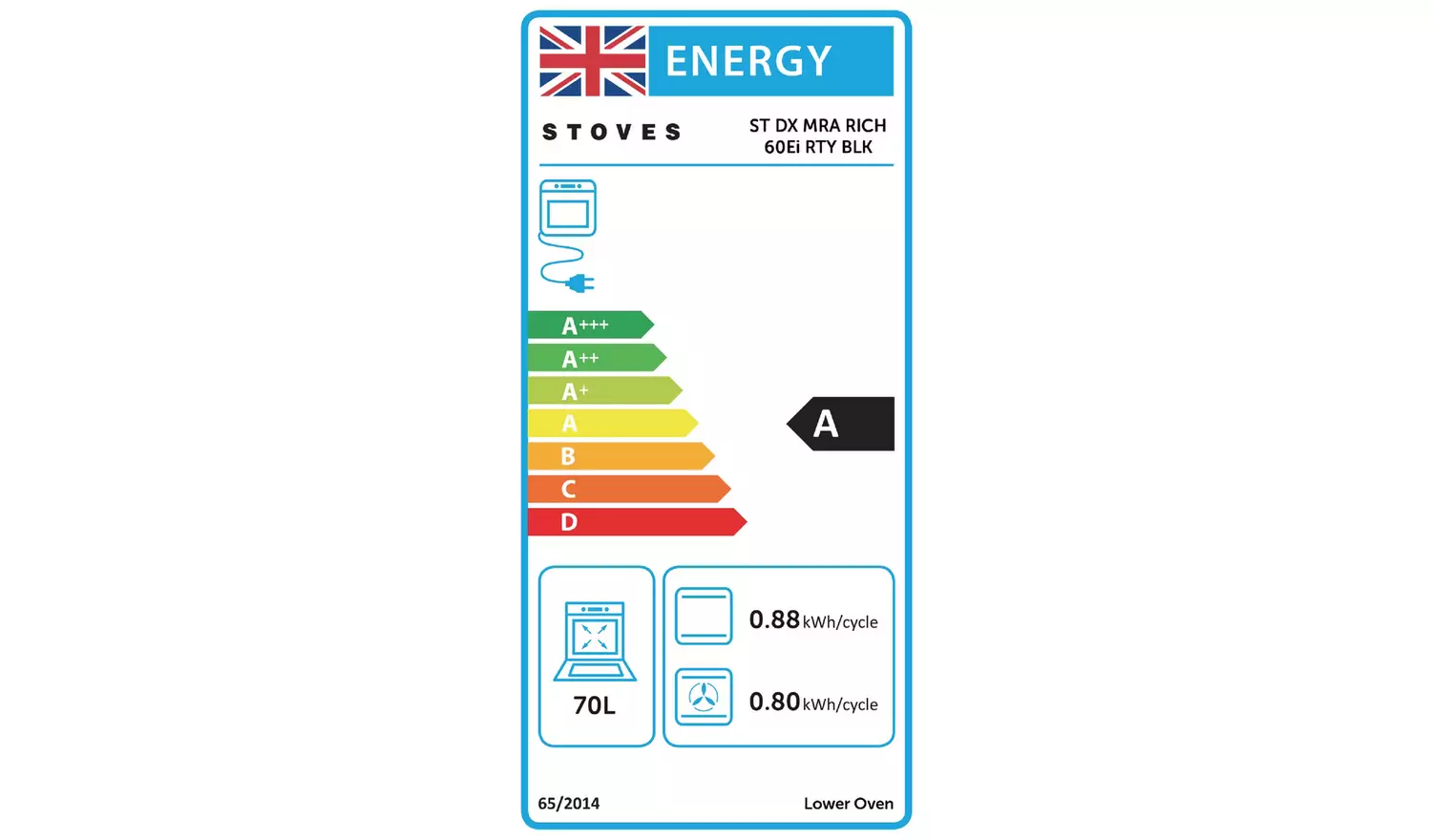 Stoves 60cm Double Oven Electric Range Cooker - Black
