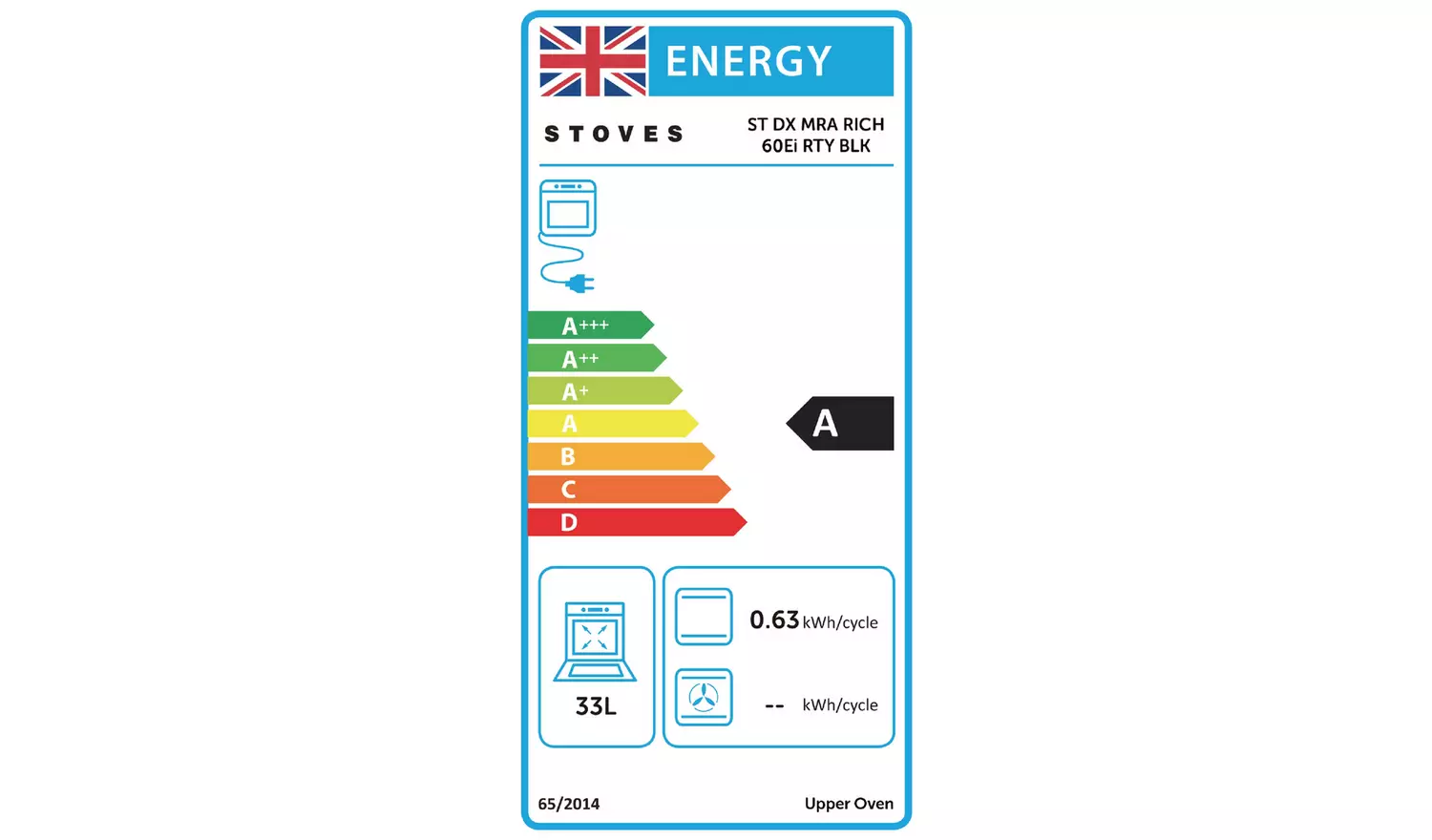 Stoves 60cm Double Oven Electric Range Cooker - Black