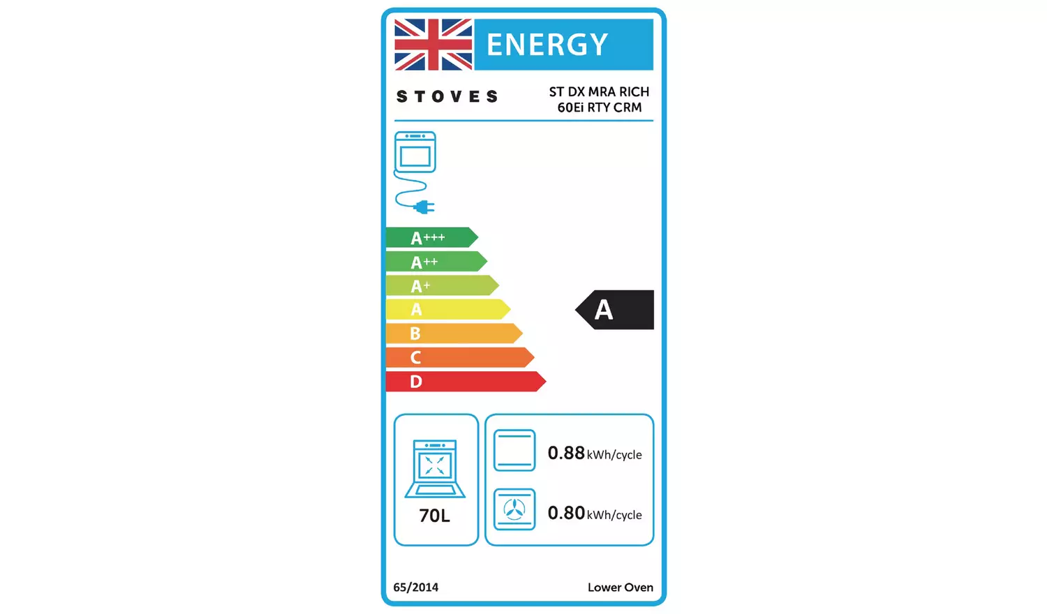 Stoves 60cm Double Oven Electric Range Cooker - Cream