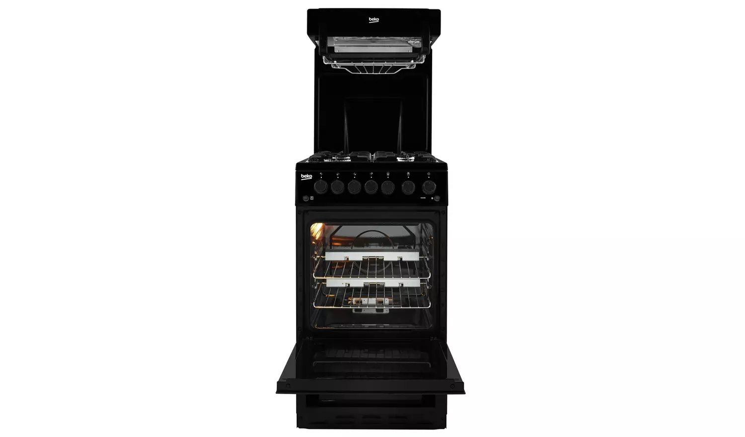 Beko KA52NEK 50cm Single Oven Gas Cooker - Black