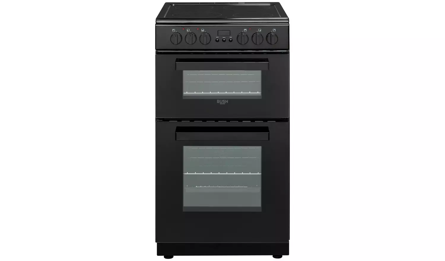 Bush DHBEDC50B 50cm Double Oven Electric Cooker - Black