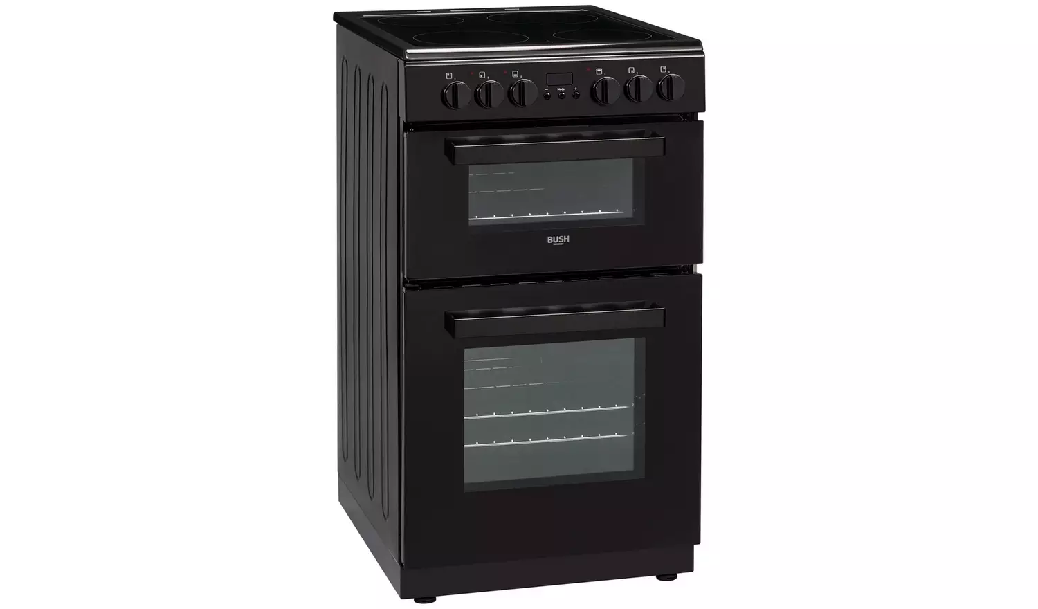 Bush DHBEDC50B 50cm Double Oven Electric Cooker - Black