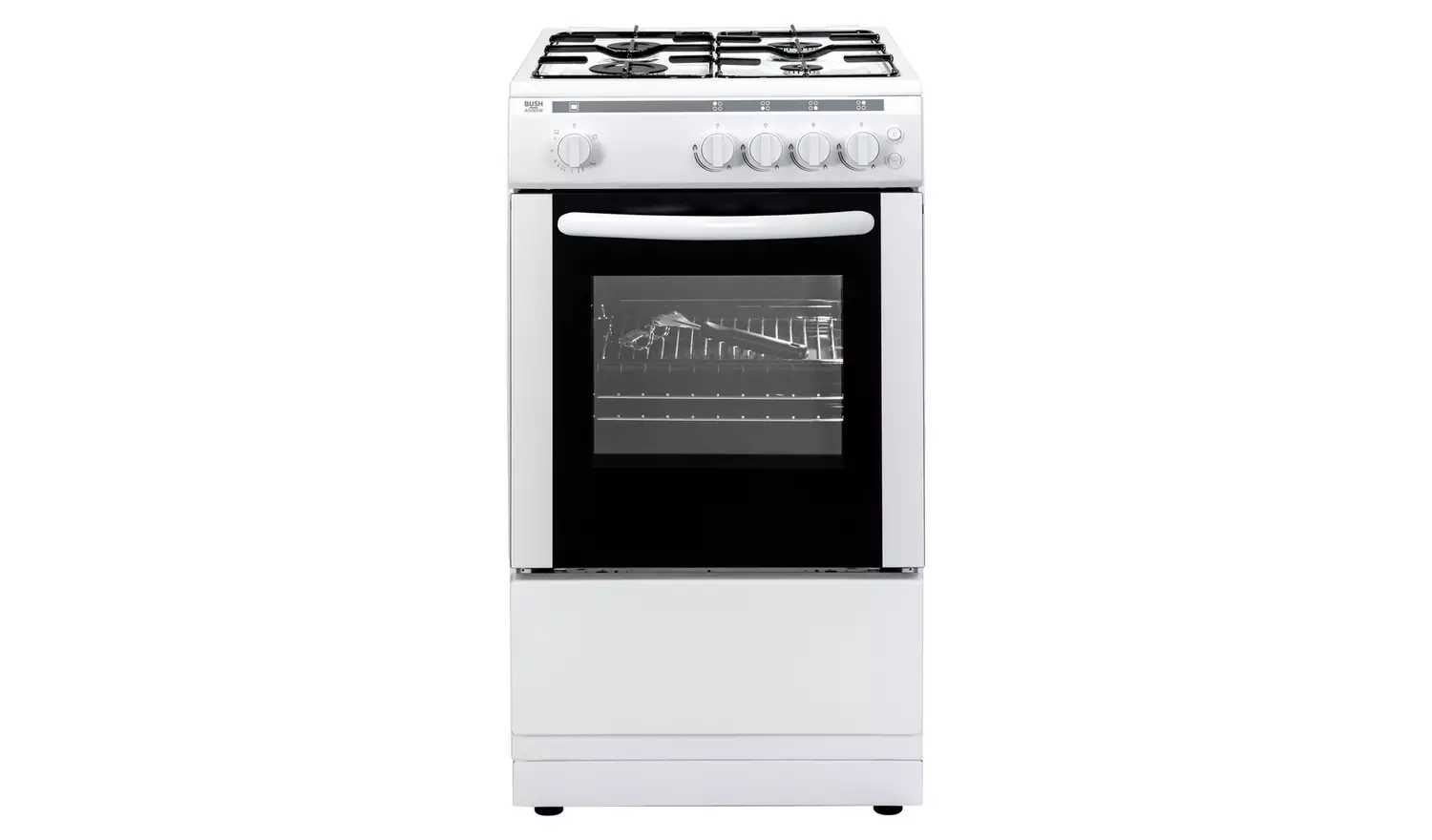 Bush AG56SWX 50cm Single Oven Gas Cooker - White