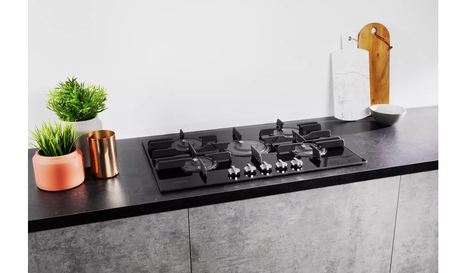 Hotpoint FTGHG 751 D/H BK Gas Hob - Black