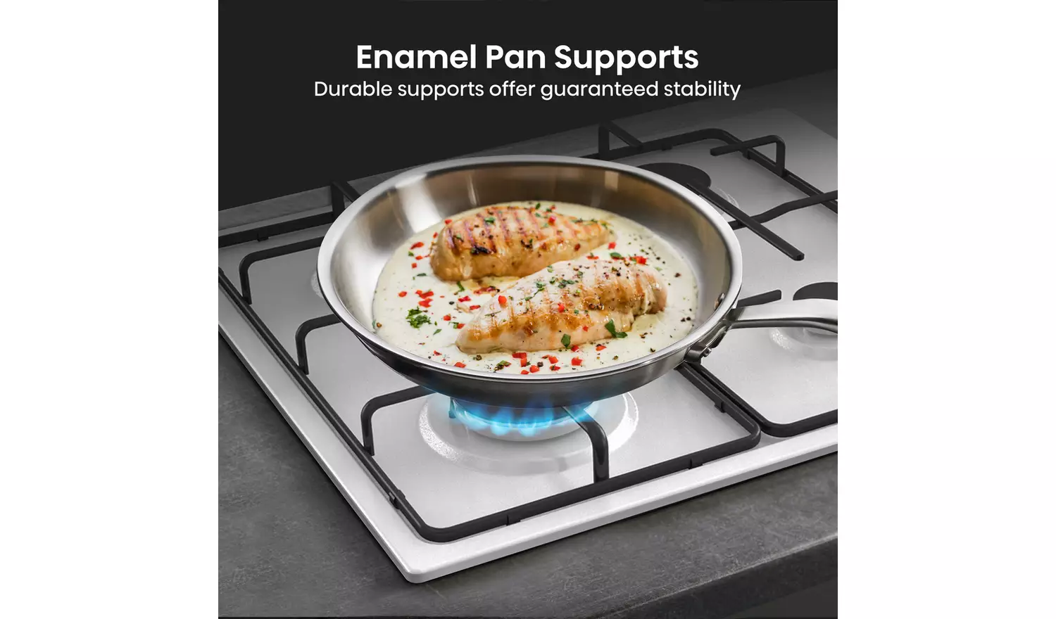 Hisense GM642XHS Gas Hob - Stainless Steel