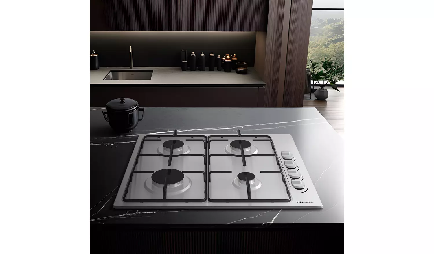 Hisense GM642XHS Gas Hob - Stainless Steel
