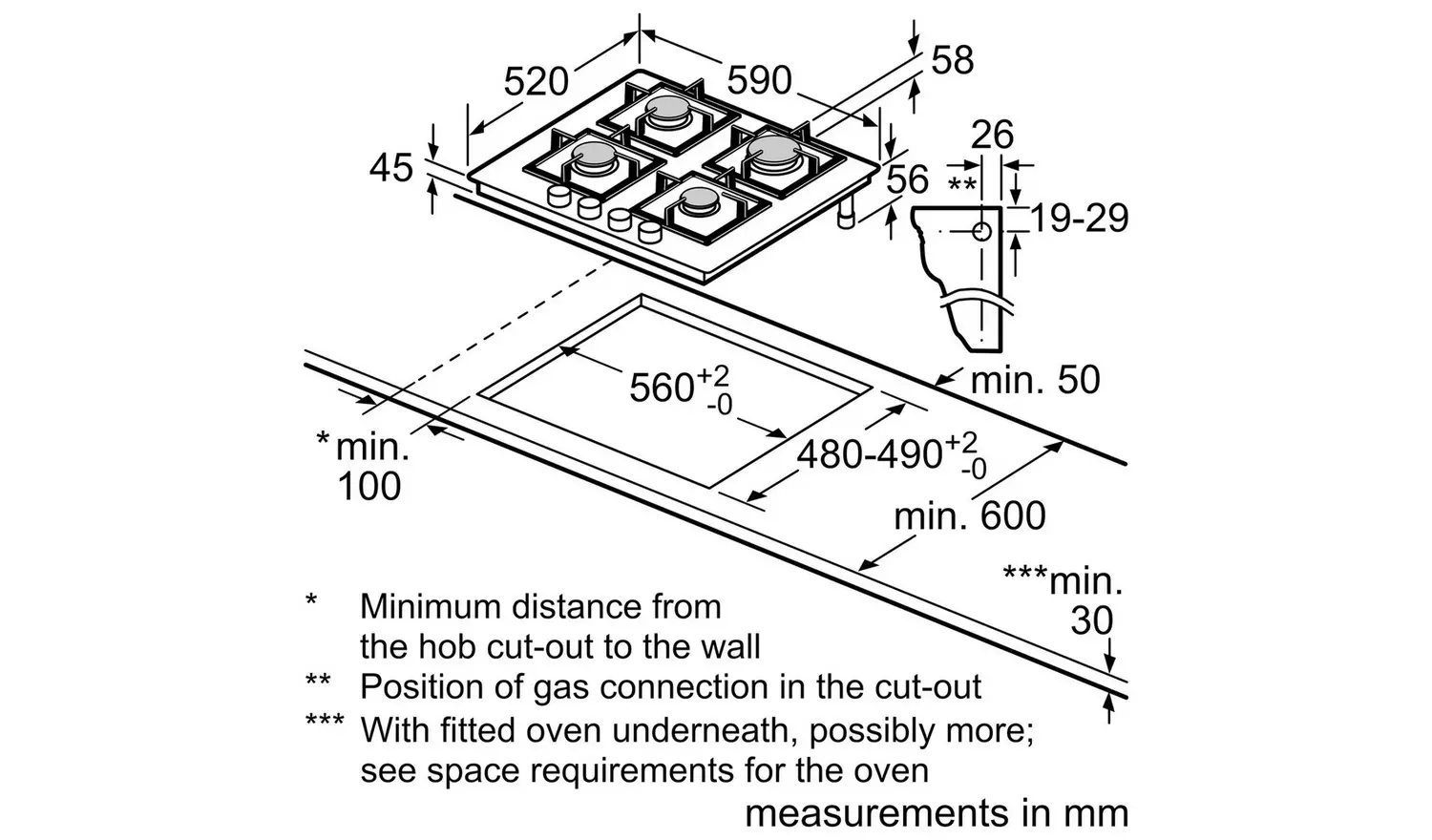 Neff T26PIP4S0 Gas Hob - Black