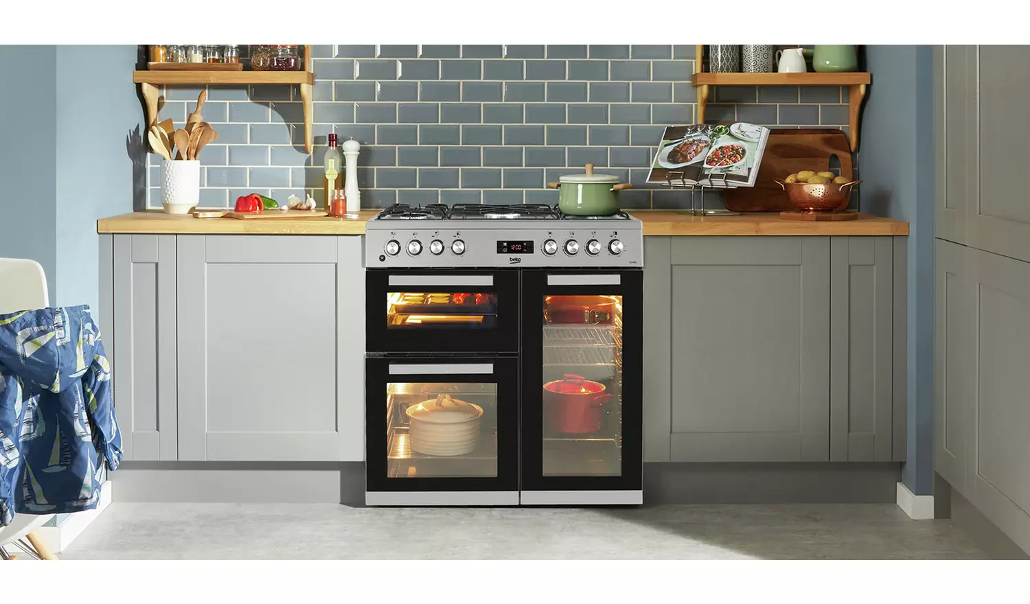 Beko KDVF90X 90cm Dual Fuel Range Cooker - Stainless Steel