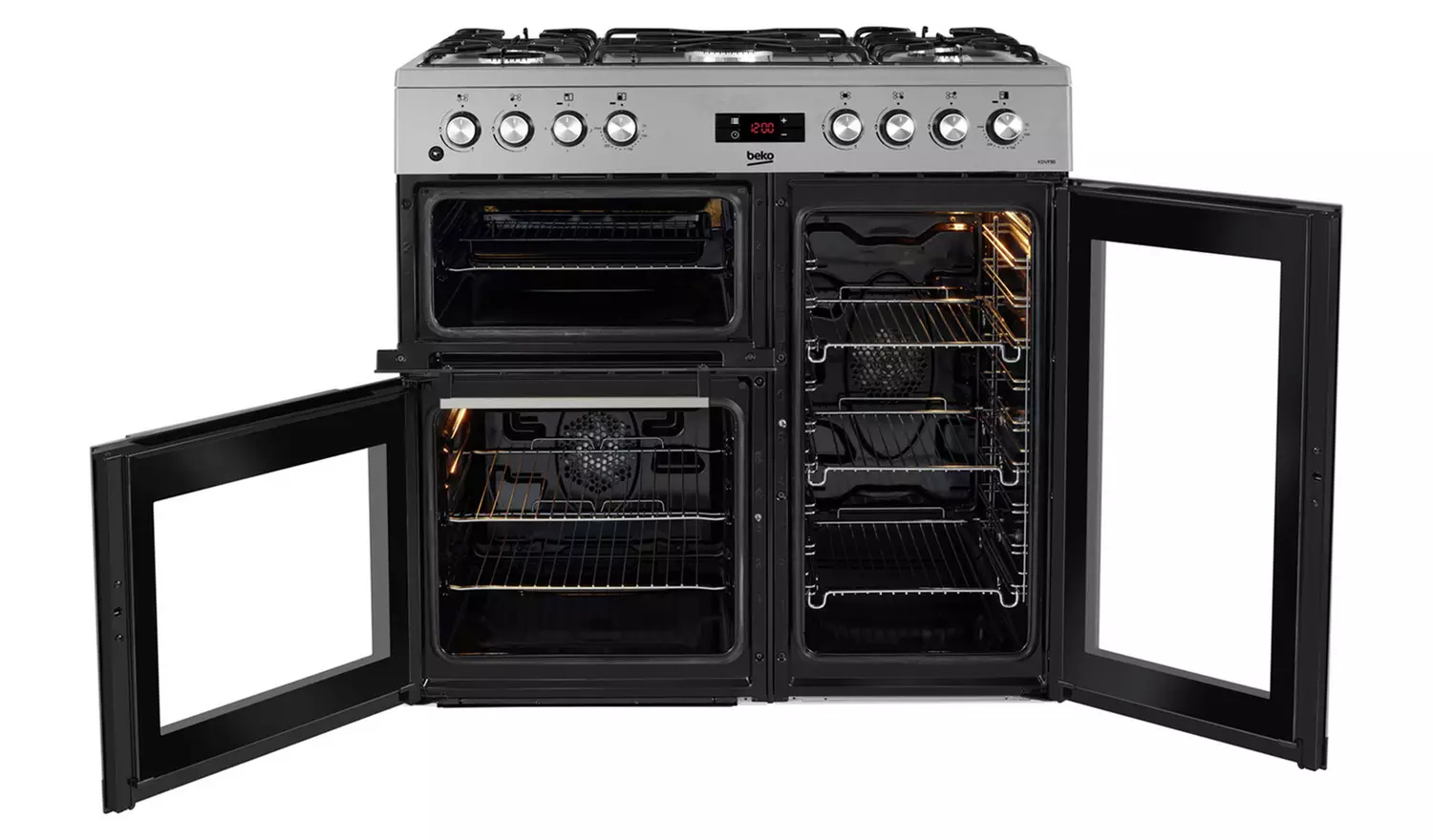 Beko KDVF90X 90cm Dual Fuel Range Cooker - Stainless Steel