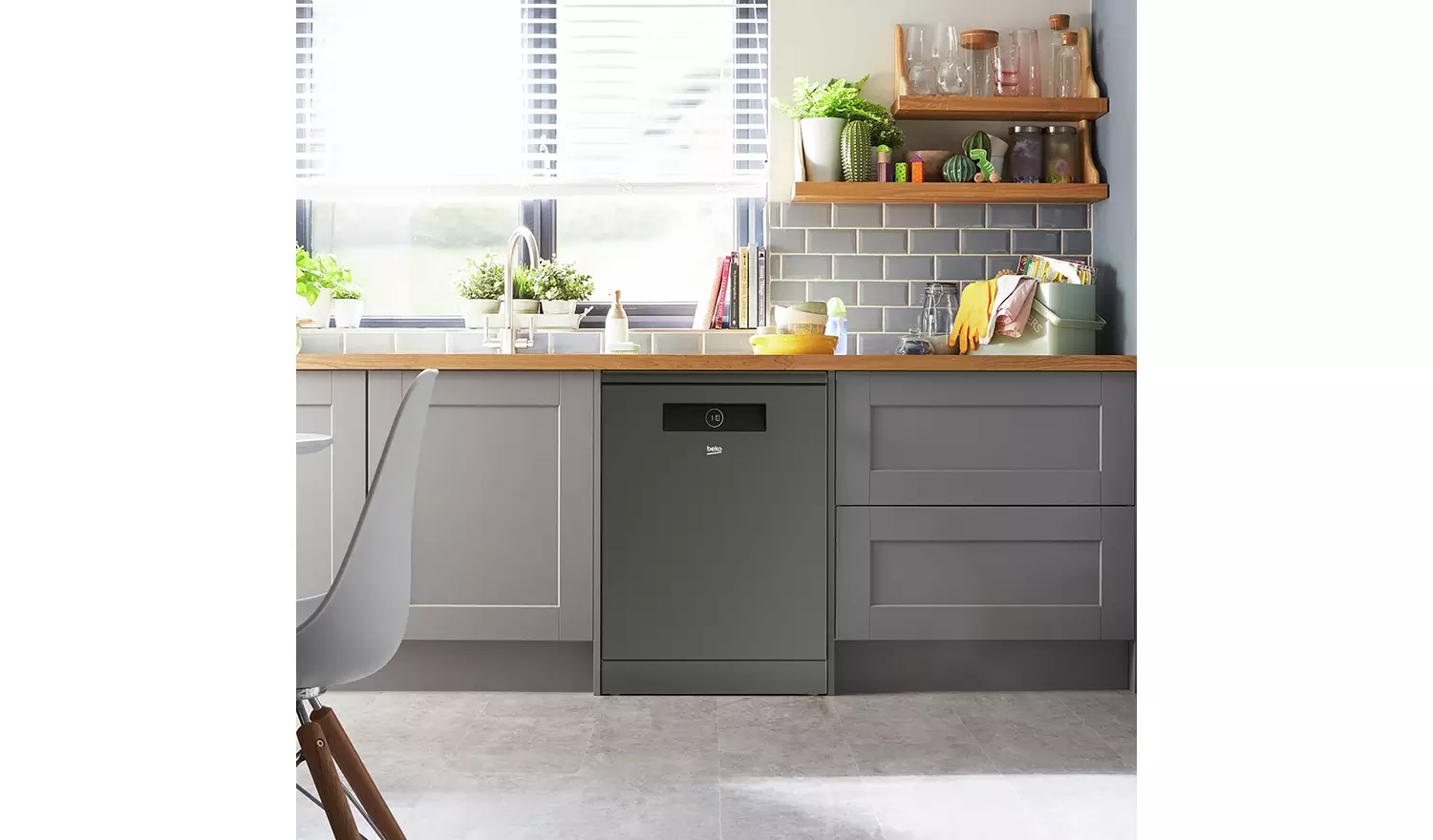 Beko BDEN38640FG Full Size Dishwasher - Graphite