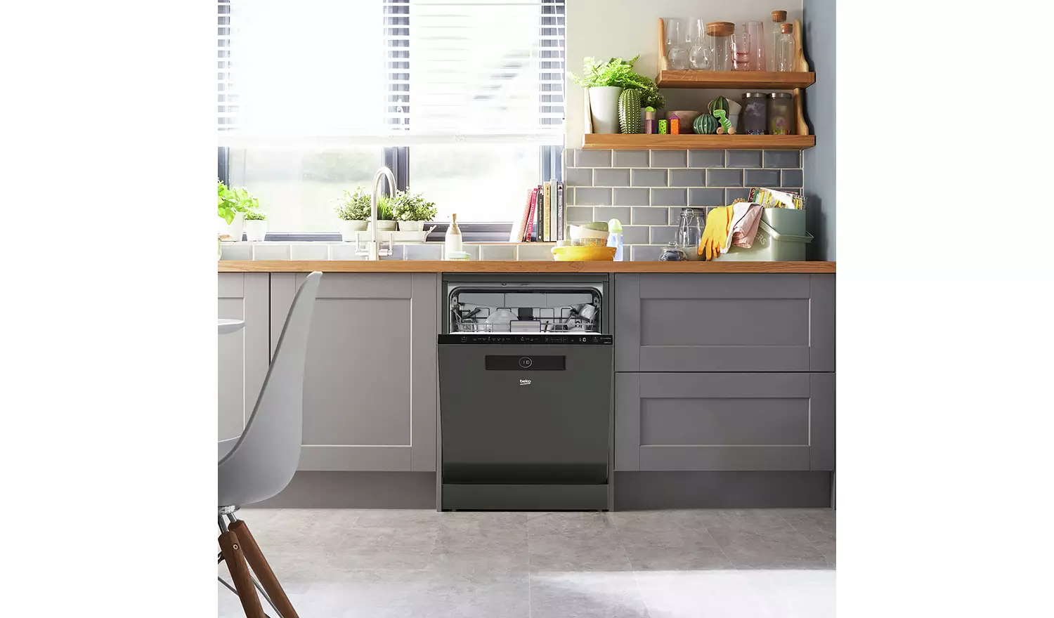 Beko BDEN38640FG Full Size Dishwasher - Graphite