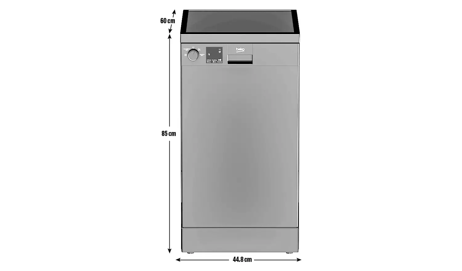 Beko DVS04020B Slimline Dishwasher - Black
